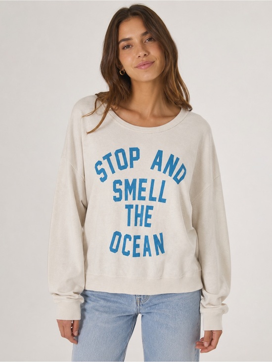 Wildfox Other - Wildfox Stop and Smell the Ocean Sweatshirt Women S White Graphic USA Made
